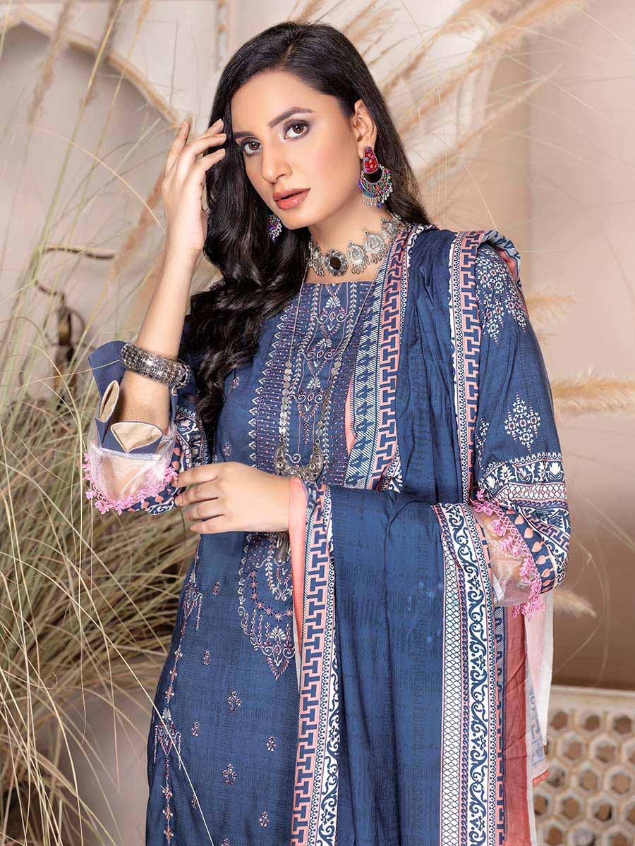 Sky blue georgette embroidery pakistani suit